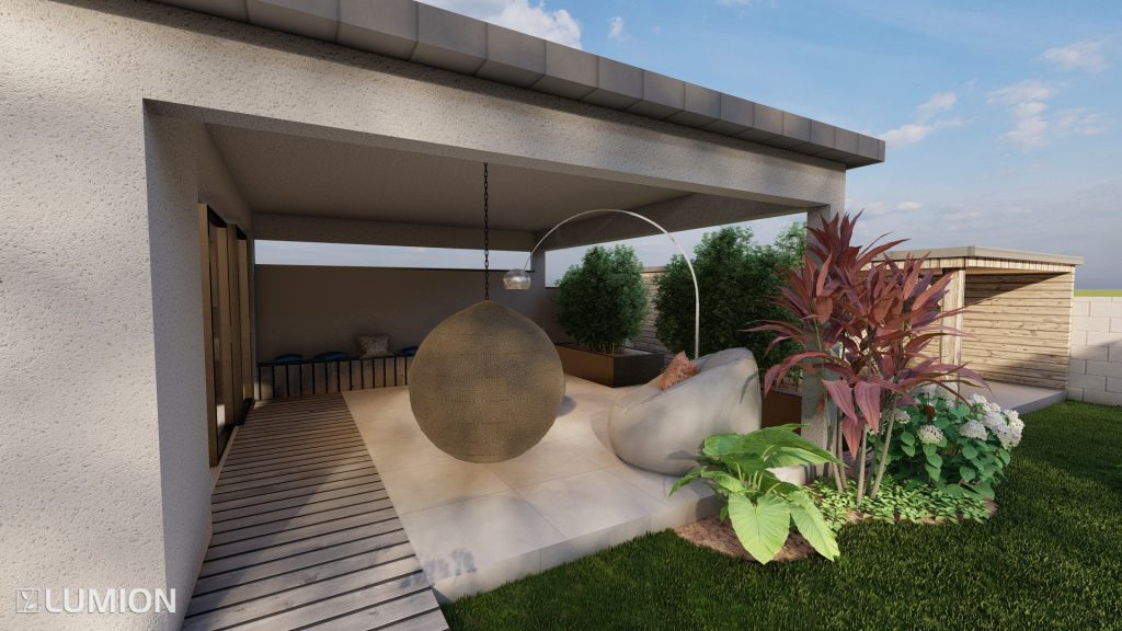 coin repos intégré sous auvent