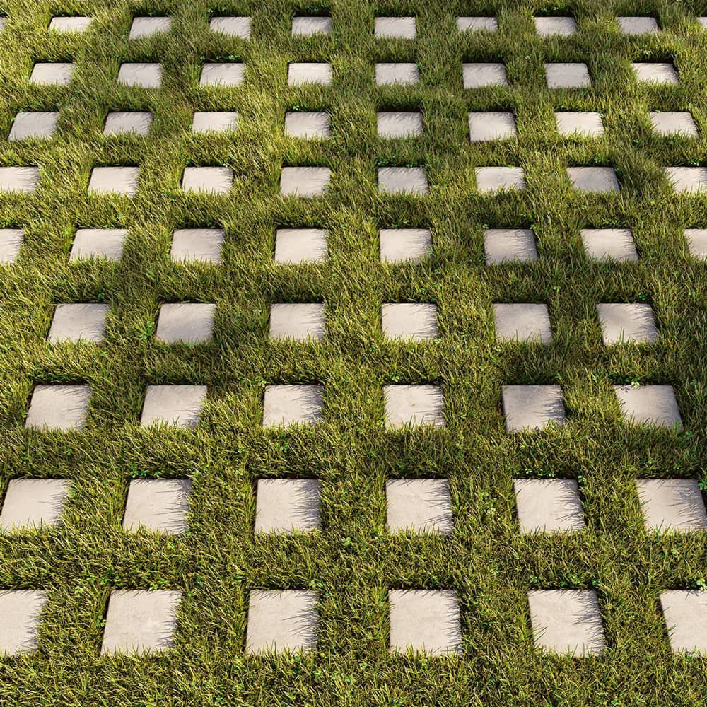 zone parking engazonnée